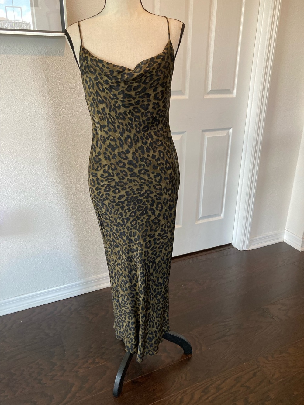 Zara Olive and Black Animal Print Slip